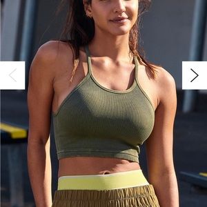 Free People Happiness Runs Crop Tank - green moss